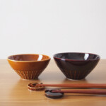 nest（ネスト）ペア飯碗　箸置き付き　ブラウン