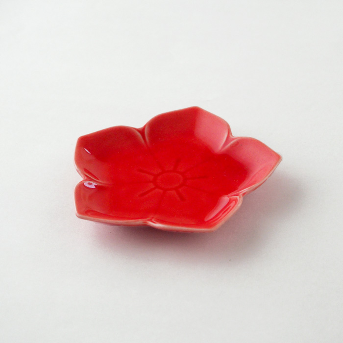 gaku(楽‐がく)文様小皿 桔梗 赤釉〈限定色〉