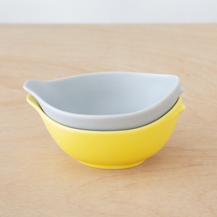 cotori（ことり）ライスボウル　イエローマット・グレーマット　スタッキングイメージ