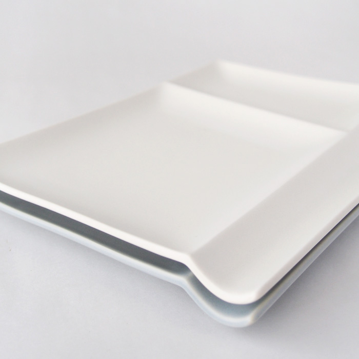 isola（イゾラ）パレットプレートL　白マット・グレーマット〈限定色〉スタッキング可能